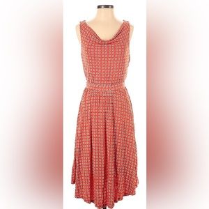 Maeve Red and White Midi Dress